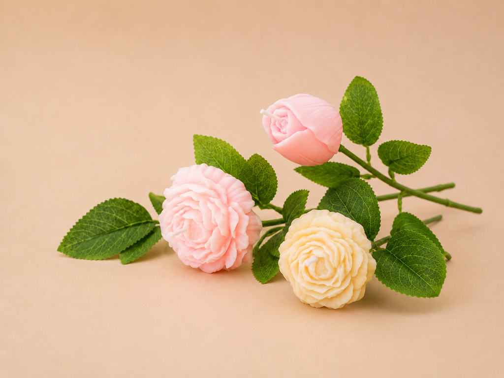 Flores con tallo - 3 unidades