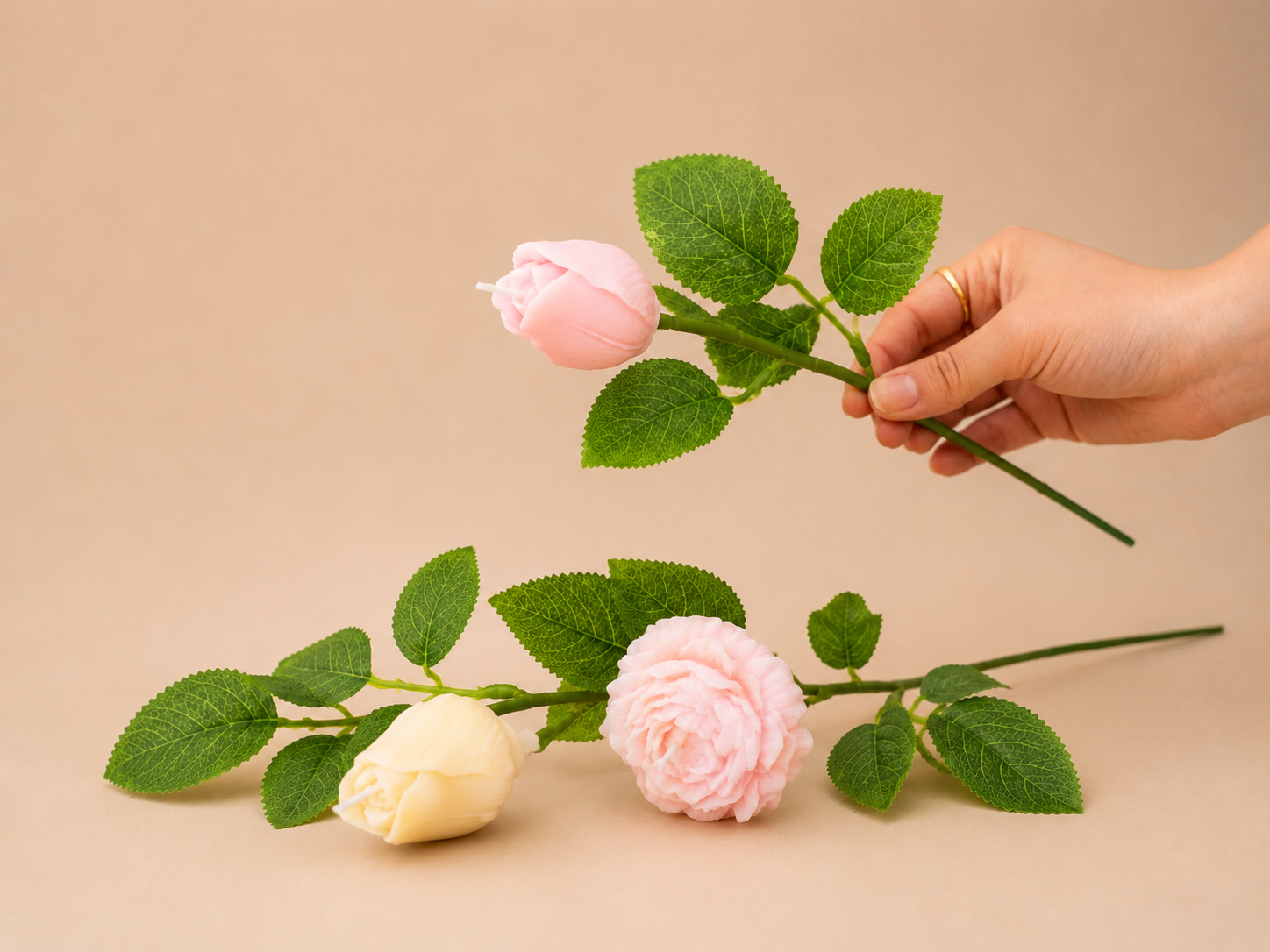 Flores con tallo - 3 unidades