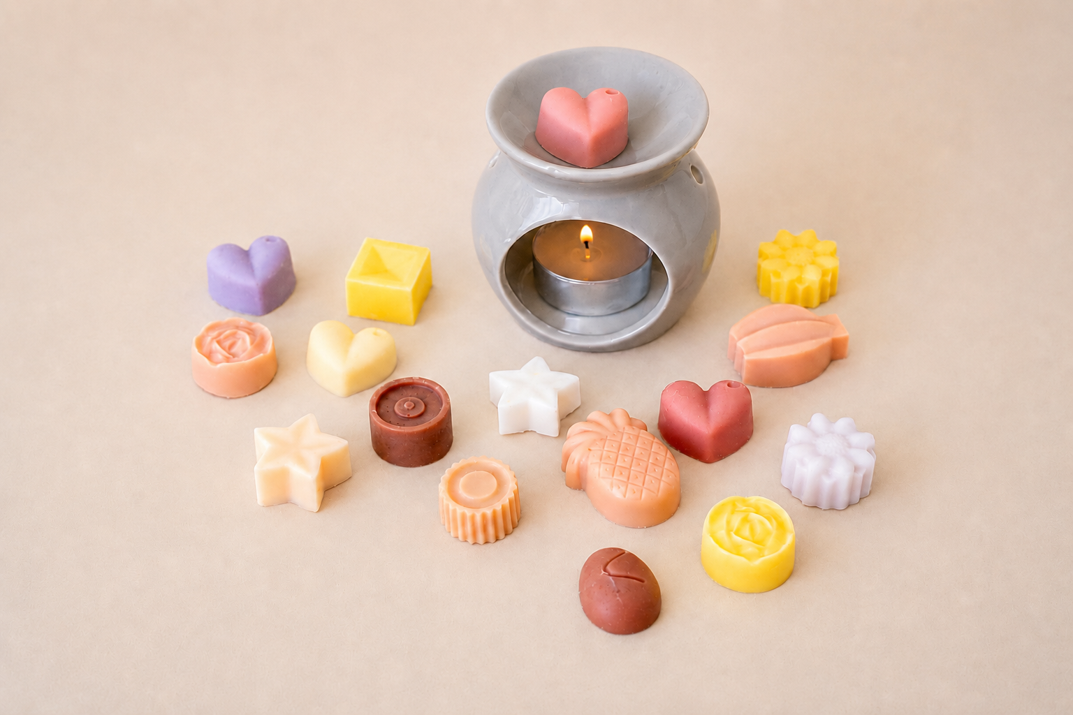 Kit quemador + vela de té + bombones aromáticos
